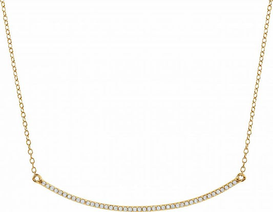 14K Yellow 1/6 CTW Diamond Bar 16-18 Necklace