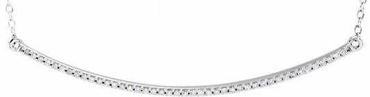 14K White 1/6 CTW Diamond Bar 16-18 Necklace