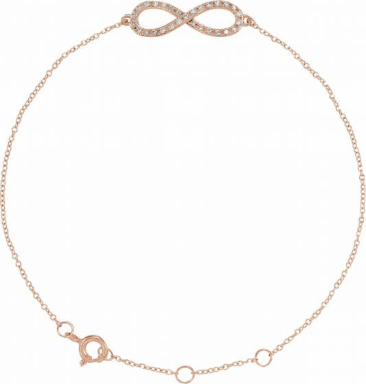 14K Rose 1/6 CTW Diamond Infinity-Inspired 8 Bracelet