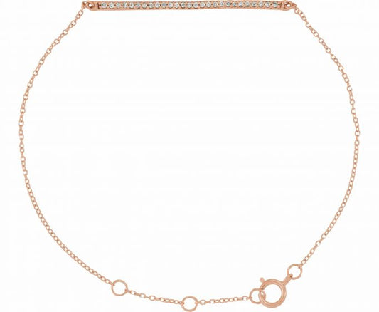 14K Rose 1/6 CTW Diamond 6-8 Bracelet