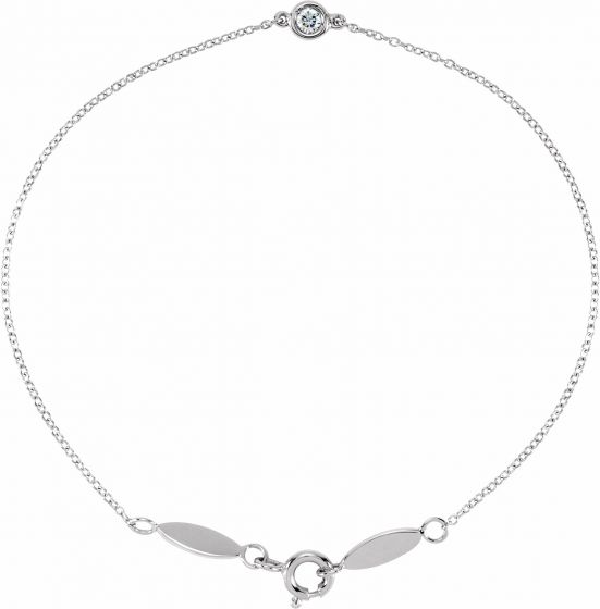 14K White .08 CT Diamond Bracelet