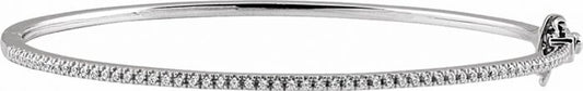 14K White 1/2 CTW Diamond Pave 7 Bracelet