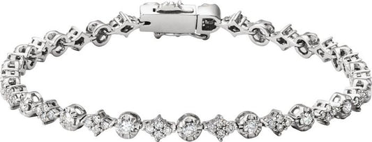 14K White 2 1/2 CTW Diamond 7.5 Bracelet