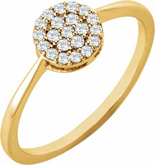 14K Yellow 1/5 CTW Diamond Cluster Ring