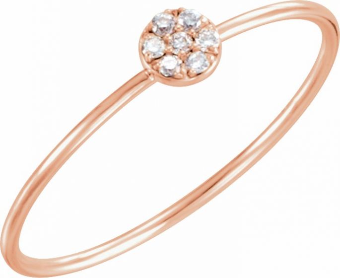 14K Rose .04 CTW Diamond Petite Circle Ring
