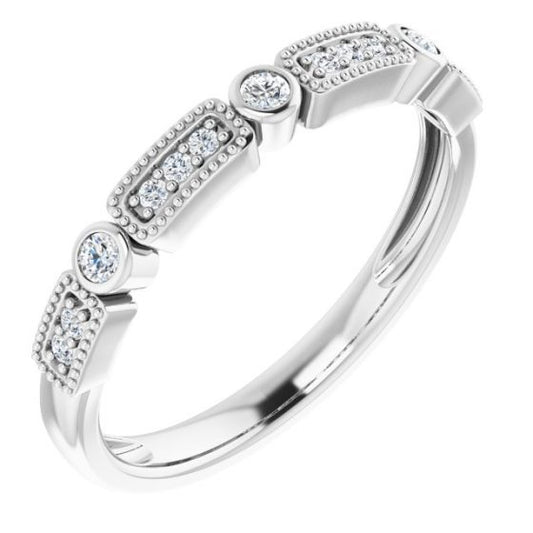 14K White 1/10 CTW Diamond Stackable Ring