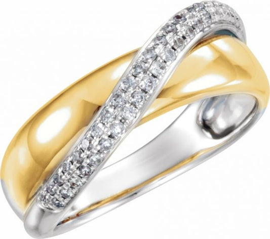 14K Yellow & White  1/5 CTW Diamond Ring