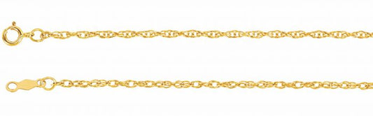 14K Yellow 1.5 mm Rope 7 Bracelet