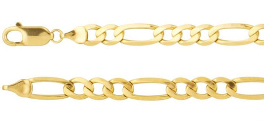 14K Yellow 5.5 mm Figaro 8 Chain