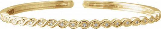 14K Yellow 1/6 CTW Diamond Stackable Bangle Bracelet