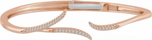 14K Rose 1/4 CTW Diamond Hinged 7 Bracelet