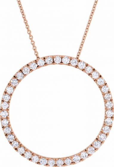 14K Rose 1 CTW Diamond Circle 18 Necklace