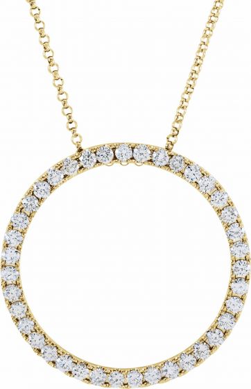 14K Yellow 1 CTW Diamond Circle 18 Necklace
