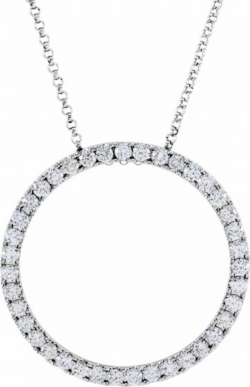14K White 1 CTW Diamond Circle 18 Necklace