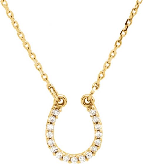 14K Yellow .07 CTW Diamond Horseshoe 16 Necklace