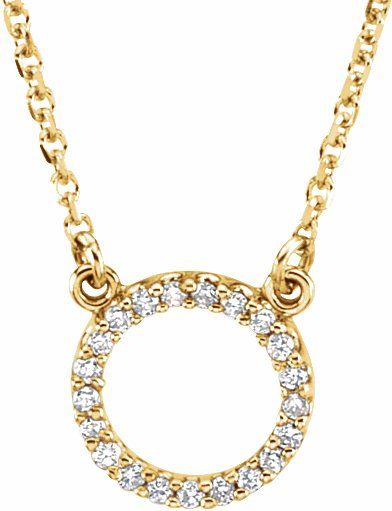 14K Yellow 1/10 CTW Diamond Circle 16 Necklace