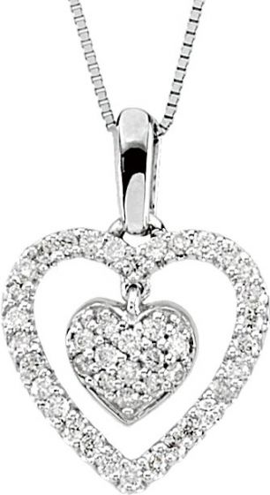 14K White 1/4 CTW Diamond Heart 18 Necklace