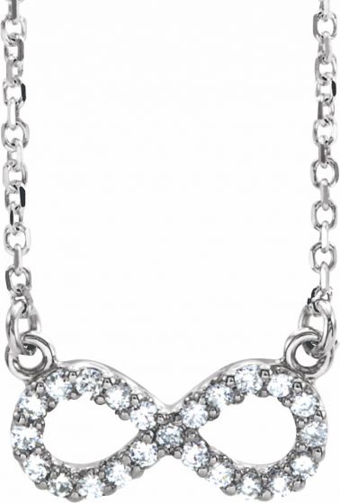 14K White .08 CTW Diamond Infinity-Inspired 16 Necklace