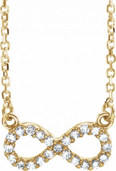 14K Yellow .08 CTW Diamond Infinity 16 1/2 Necklace