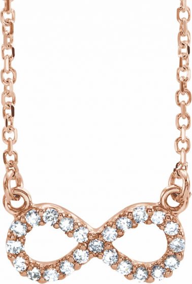 14K Rose .08 CTW Diamond Infinity 16 1/2 Necklace