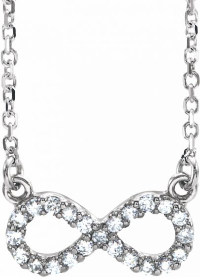 14K White 1/8 CTW Diamond Infinity 16 1/2 Necklace
