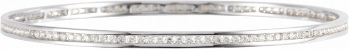14K White 2 1/4 CTW Diamond Stackable Bangle 8 Bracelet