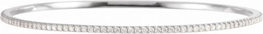 14K White 2 CTW Diamond Stackable Bangle 8 Bracelet