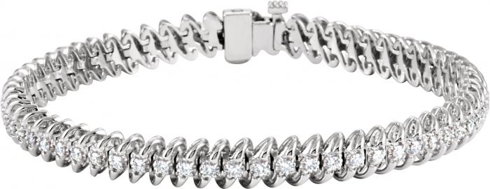 14K White 1 1/5 CTW Diamond Line 71/4 Bracelet