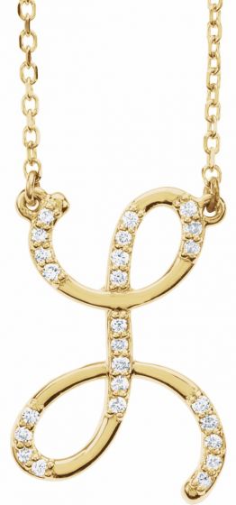 14K Yellow 1/10 CTW Diamond Initial L 16 Necklace