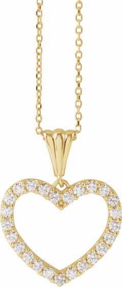 14K Yellow 1/2 CTW Diamond Heart 18 Necklace