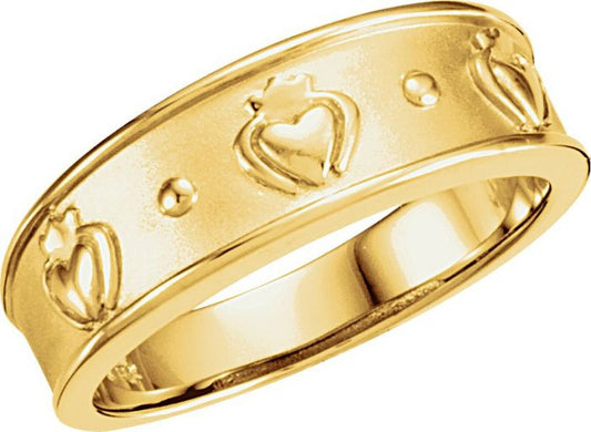 14K Yellow 8.25 mm Claddagh Ring Size 11