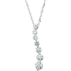 14K White 1/2 CTW Diamond Journey 18 Necklace