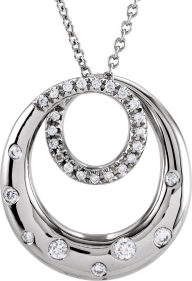 14K White 1/3 CTW Diamond 18 Necklace