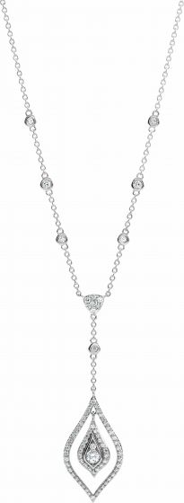 14K White 7/8 CTW Diamond Geometric 18 Necklace