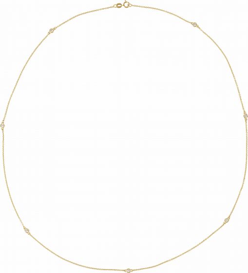14K Yellow 1/3 CTW Diamond 7-Station 24 Necklace
