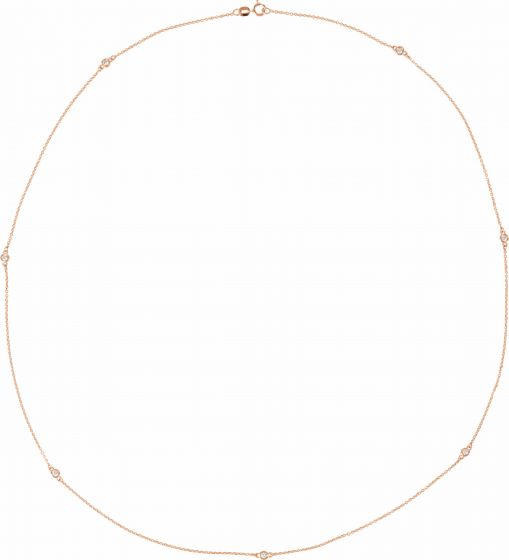 14K Rose 1/3 CTW Diamond 7-Station 24 Necklace