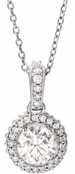 14K White 9/10 CTW Diamond 18 Necklace
