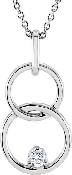 14K White .04 CTW Diamond Circle 18 Necklace