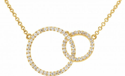 14K Yellow 1/3 CTW Diamond Circle 18 Necklace