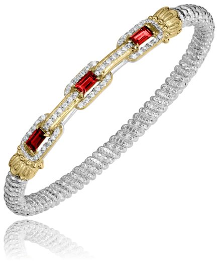 Vahan 14k Gold & Sterling Silver Garnet Bracelet