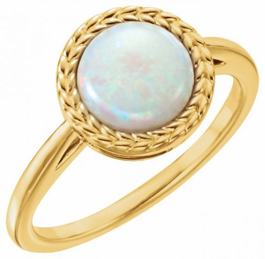 14K Yellow Opal Ring