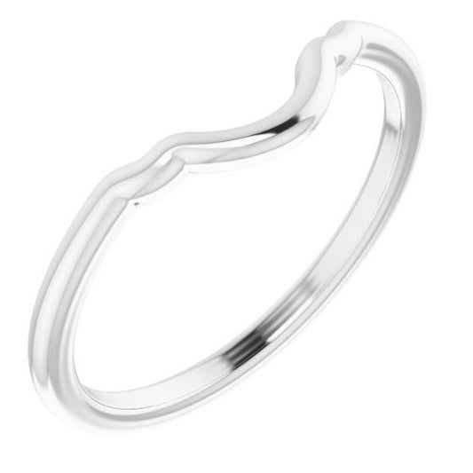 14K White Band for 7x5 mm Oval Engagement Ring