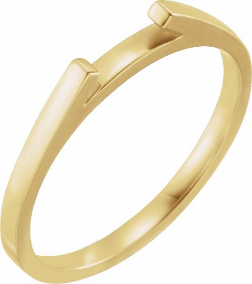 14K Yellow Matching Band for 6 mm Round Engagement Ring