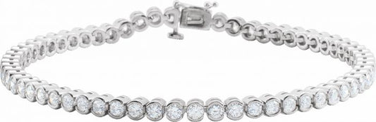 14K White 3 1/6 CTW Diamond Line 7.25 Bracelet