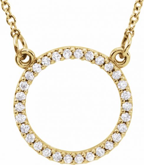 14K Yellow 1/8 CTW Diamond 16 Necklace