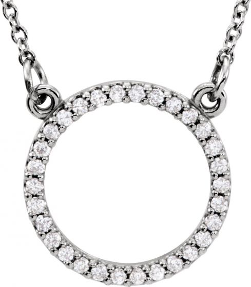 14K White 1/8 CTW Diamond 16 Necklace