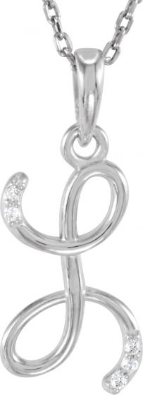 14K White .025 CTW Diamond Initial L 18 Necklace