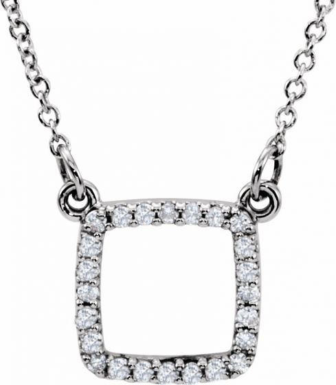 14K White 1/10 CTW Diamond 16 Necklace