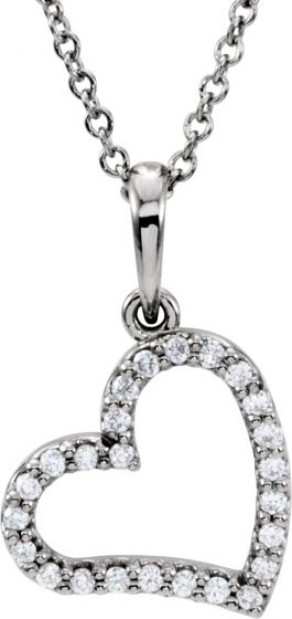 14K White 1/10 CTW Diamond 16 Necklace