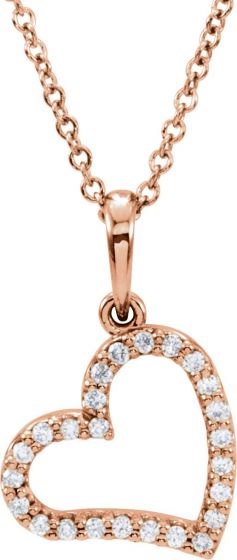 14K Rose 1/10 CTW Diamond 16 Necklace